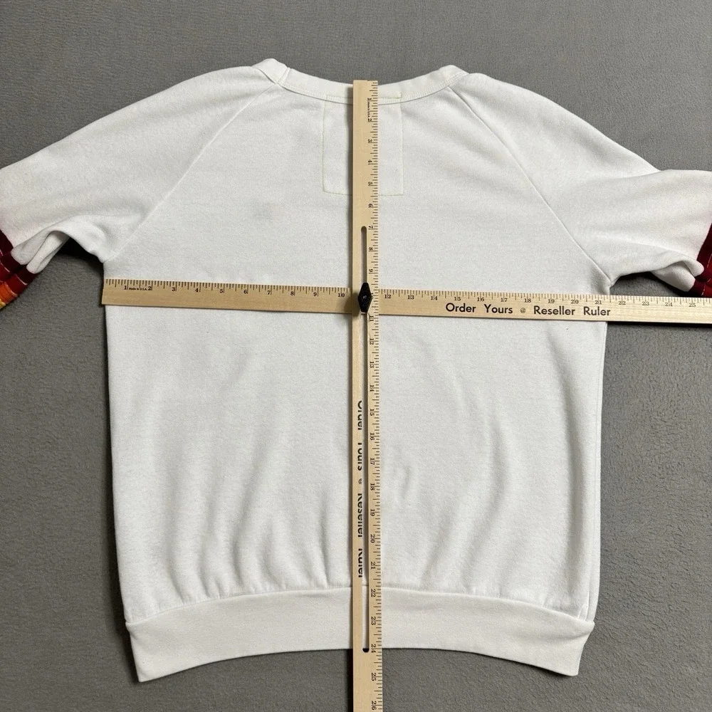 Aviator Nation Sweatshirt Womens Small White Rainbow Stripe USA Pullover Retro - Picture 4 of 8